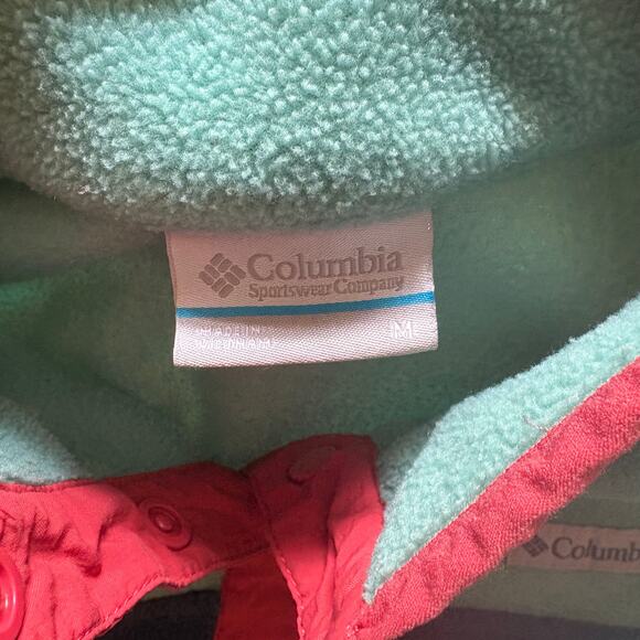 Columbia green two tone henley fleece womens pullover sweater SIZE M - Picture 4 of 5